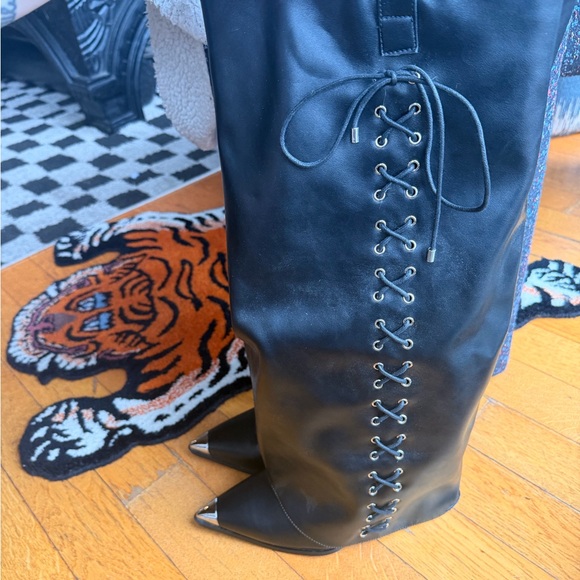 Only worn once Akira black pleather boots - Picture 2 of 6